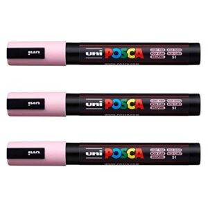 Posca Lot de 3 marqueurs PC-5M Uni-Ball (gamme complète de 35 couleurs disponibles)
