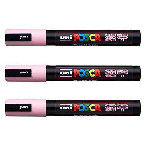 Posca Lot de 3 marqueurs PC-5M Uni-Ball (gamme complète de 35 couleurs disponibles)