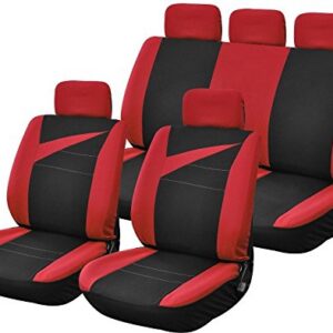 * Housse de 9 pcs BOLT Rouge* Panneaux latéraux mousse et polyester* Panneaux avant polyester mousse* Ouverture airbag
