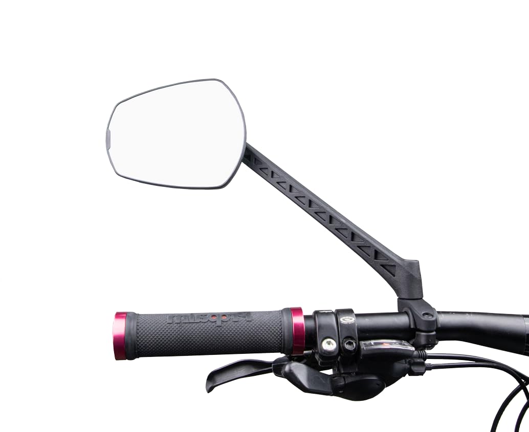 ZEFAL Espion E80 Gauche - Retroviseur Velo Electrique - Accessoire Velo Electrique Pour Améliorer la Visibilité - Montage Guidon - 146 g - 80 cm2 - Fabriqué en France, Noir