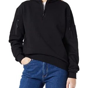 TACTICAL SWEATSHIRT M.ZIPPER SCHWARZ