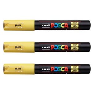 Posca Lot de 3 marqueurs PC-1M Uni-Ball (gamme complète de 22 couleurs disponibles)