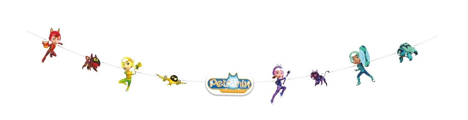 P’TIT CLOWN - Accessoires Décoration d’Anniversaire Enfant - Petronix - Licence Officielle - Assiettes, Gobelets, Serviettes, Confettis, Sachets, Cartes d’Invitation (Guirlande - 3,6 m)