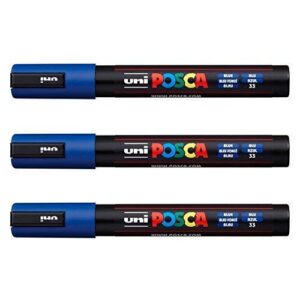 Posca Lot de 3 marqueurs PC-5M Uni-Ball (gamme complète de 35 couleurs disponibles)