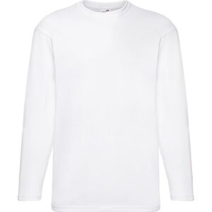 Fruit of the Loom Valueweight Long Sleeve Top de Sport, Blanc, L Homme