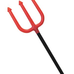 P'TIT CLOWN - Trident Diable - 120 cm - Devil Fork - Fourche Rouge en Plastique - Accessoire Déguisement Halloween, Cosplay, Fêtes Costumées, Soirées à Thème, Carnaval et Décorations