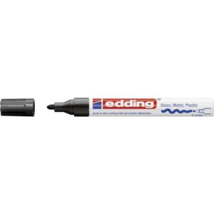 edding 750 Marqueur peinture brillante - noir - 1 feutre peinture brillante - pointe ronde 2-4mm - pour dessin, coloriage, scrapbooking - étanche, très opaque