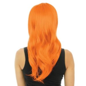 Alternative view of P'TIT CLOWN Lola — Perruque Longue Raide à Frange Orange