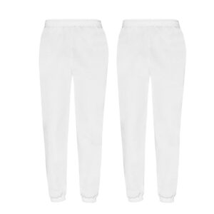 Fruit of the Loom Pantalon de sport pour homme, 2 x blanc élastique + 1 bloc-notes, XL