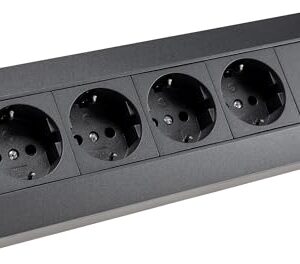 4-fach Steckdosenblock, USB-A+C, anthraz