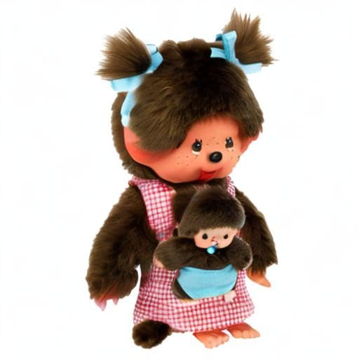 BANDAI Monchhichi — Peluche Maman & Bébé 20 cm – Image 5