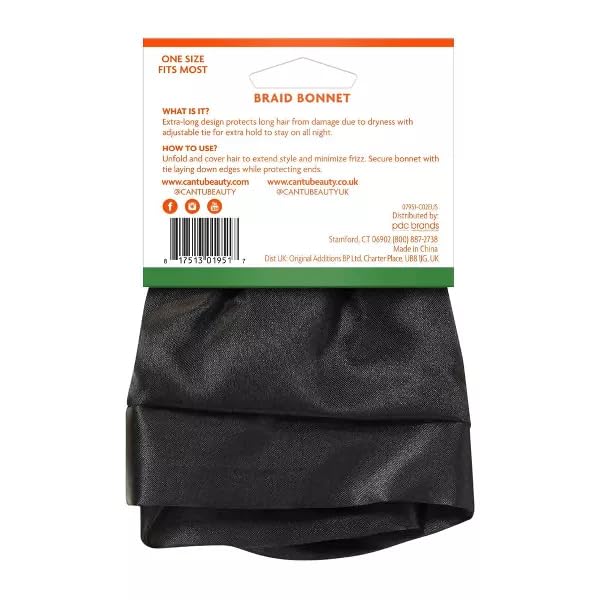 CANTU — Bonnet en Satin Extra Long Noir Taille Unique – Image 5