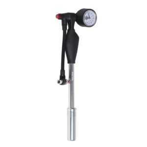 ZEFAL Z Shock - Pompe Amortisseur VTT - Pompe Haute Pression VTT 25 Bar / 360 Psi pour Pneus Vélo, Fourche et Amortisseur avec Manomètre - 235 g, Noir/Argent