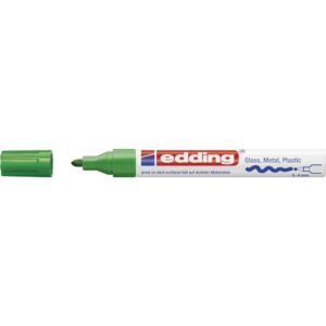 edding 750 Marqueur peinture brillante - vert - 1 feutre peinture brillante - pointe ronde 2-4mm - pour dessin, coloriage, scrapbooking - étanche, très opaque