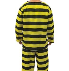 Alternative view of P’TIT CLOWN — Déguisement Prisonnier Noir et Jaune L/XL