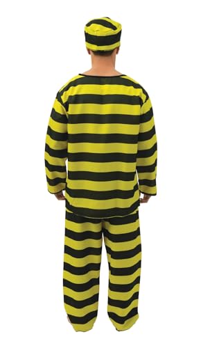 P’TIT CLOWN — Déguisement de Prisonnier Noir et Jaune S/M – Image 2