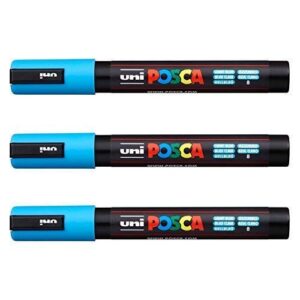 Posca Lot de 3 marqueurs PC-5M Uni-Ball (gamme complète de 35 couleurs disponibles)