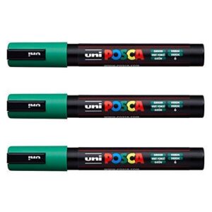 Posca Lot de 3 marqueurs PC-5M Uni-Ball (gamme complète de 35 couleurs disponibles)