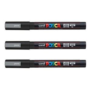 Posca - Marqueurs PC-3 M Uni-Ball - Gamme complète de 40 couleurs disponibles (Lot de 3)