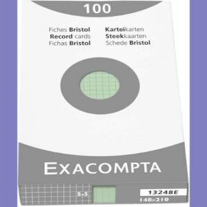 Alternative view of EXACOMPTA — Étui de 100 fiches bristol quadrillées A5 vert