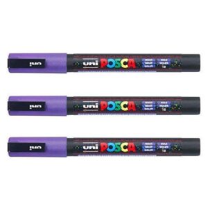 Posca - Marqueurs PC-3 M Uni-Ball - Gamme complète de 40 couleurs disponibles (Lot de 3)