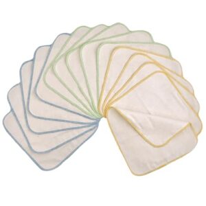 avo+cado one-layered Flannel Cotton Wipes - 15 Pcs (Colour: Bright)