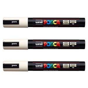 Posca Lot de 3 marqueurs PC-5M Uni-Ball (gamme complète de 35 couleurs disponibles)
