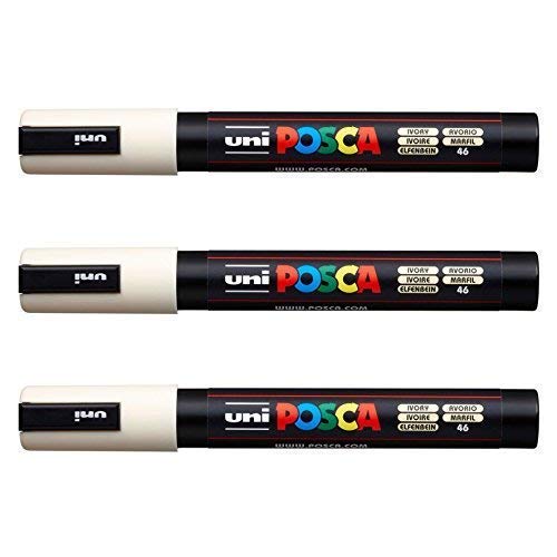 Posca Lot de 3 marqueurs PC-5M Uni-Ball (gamme complète de 35 couleurs disponibles)