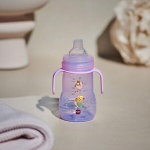 Alternative view of MAM — Biberon de transition 220 ml rose avec bec anti-fuite