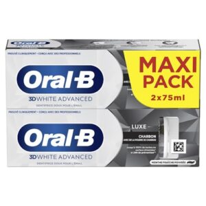 ORAL-B 3D White Advanced Luxe Charbon — Dentifrice 2 x 75 ml