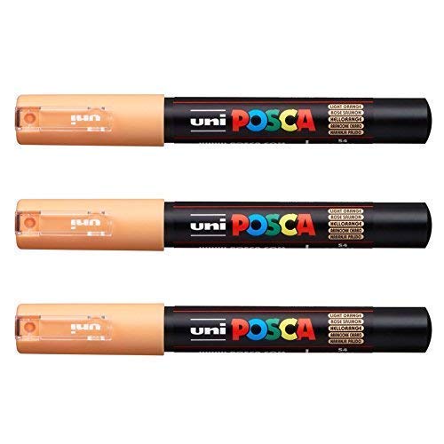 Posca Lot de 3 marqueurs PC-1M Uni-Ball (gamme complète de 22 couleurs disponibles)