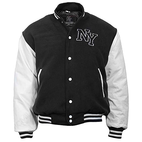NY BASEBALL JACKE M.PATCH SCHWARZ/WEISS