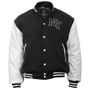 NY BASEBALL JACKE M.PATCH SCHWARZ/WEISS