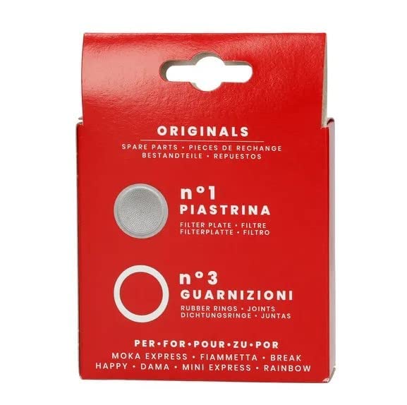BIALETTI Ricambi — 3 Joints et 1 Filtre pour cafetière 6 tasses – Image 3