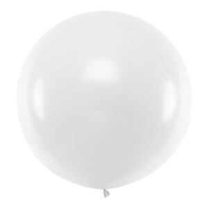 Emozionarsi - Ballon géant de 1 m de diamètre, blanc, pastel, rond, blanc, 1 pièce Jumbo Balloons, 1 mètre, 1 hélium air, fête mariage.