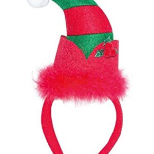 PtitClown Serre-tête de lutin vert et rouge en feutrine avec houx [18141]