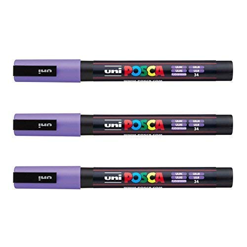 Posca - Marqueurs PC-3 M Uni-Ball - Gamme complète de 40 couleurs disponibles (Lot de 3)
