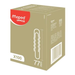 Maped Trombone ondulé en acier nickelé 77 mm Bte de 100