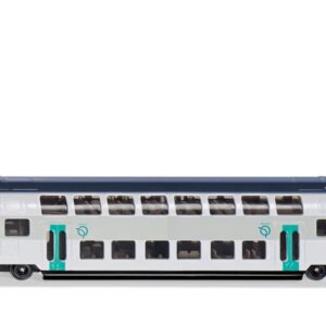 siku 1791001, Train à deux étages RATP France, 1:87, métal/plastique, turquoise/blanc, compatible avec d'autres jouets siku