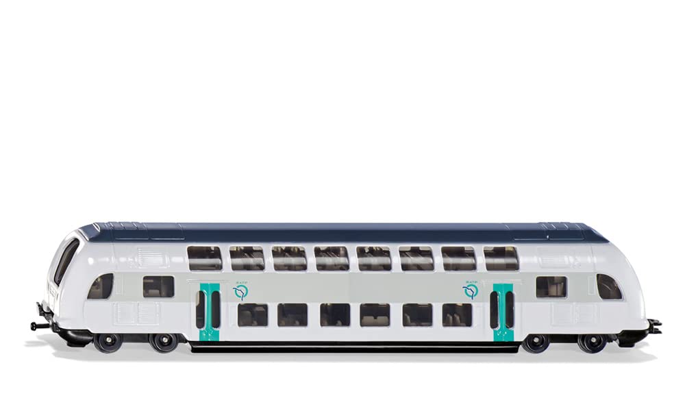 siku 1791001, Train à deux étages RATP France, 1:87, métal/plastique, turquoise/blanc, compatible avec d'autres jouets siku