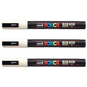 Posca - Marqueurs PC-3 M Uni-Ball - Gamme complète de 40 couleurs disponibles (Lot de 3)