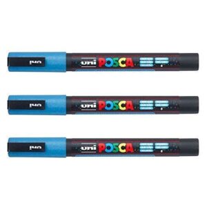 Posca - Marqueurs PC-3 M Uni-Ball - Gamme complète de 40 couleurs disponibles (Lot de 3)