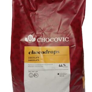 CHOCOVICS CHOCODROPS - PEPITES CHOCOLATS NOIR CACAO 44% COUVERTURE POUR PATISSERIE GOURMAND PROFESSIONNEL DELICE PATISSERIE PISTOLE - SACHET DE 5KG