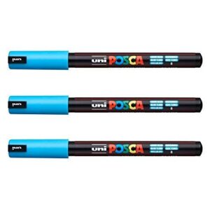 Lot de 3 feutres Posca PC-1MR Uni-Ball, disponible dans une gamme de 16 couleurs