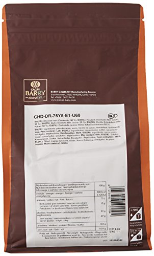 CACAO BARRY 7500 — Pépites de Chocolat Noir 1 kg – Image 3
