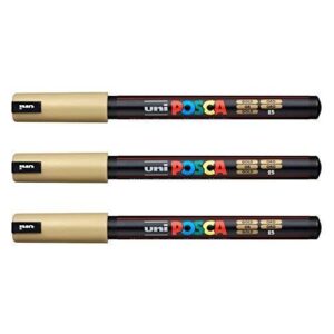 Lot de 3 feutres Posca PC-1MR Uni-Ball, disponible dans une gamme de 16 couleurs