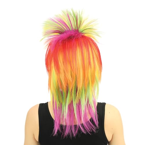 P’TIT CLOWN — Perruque Punk Multicolore Années 80 – Image 2