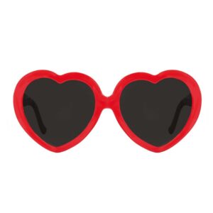 P'TIT CLOWN - Lunettes Fantaisies - Funny Party Glasses - Adulte - Parfaites pour Déguisement Carnaval, Cosplay, Soirée Cocktail, Fête Tropicale - Plastique (Lunettes coeur rouge)
