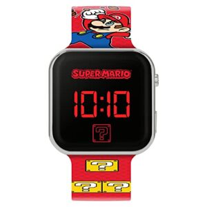 SUPER MARIO BROS. RED PRINTED STRAP LED WATCH