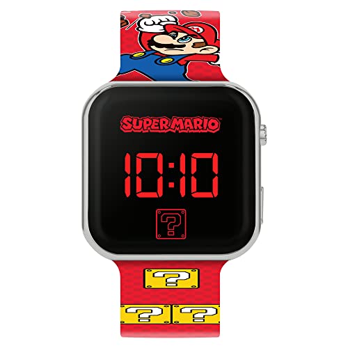 SUPER MARIO BROS. RED PRINTED STRAP LED WATCH